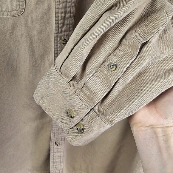 SCANDIA WOODS Vintage Heavy Work Shirt Shacket 100% Cotton Tan Mens Size XLG - Picture 3 of 13